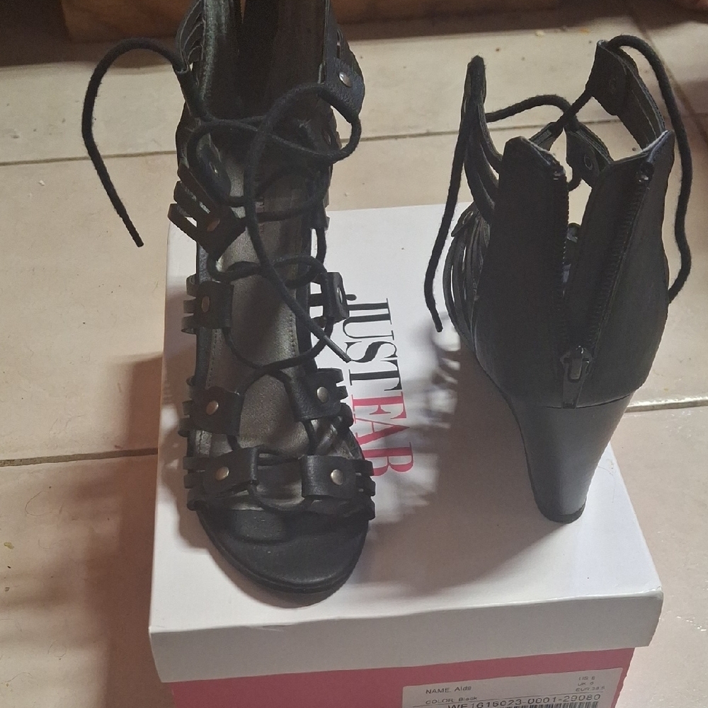 JustFab Black Women's Heeled Sandals